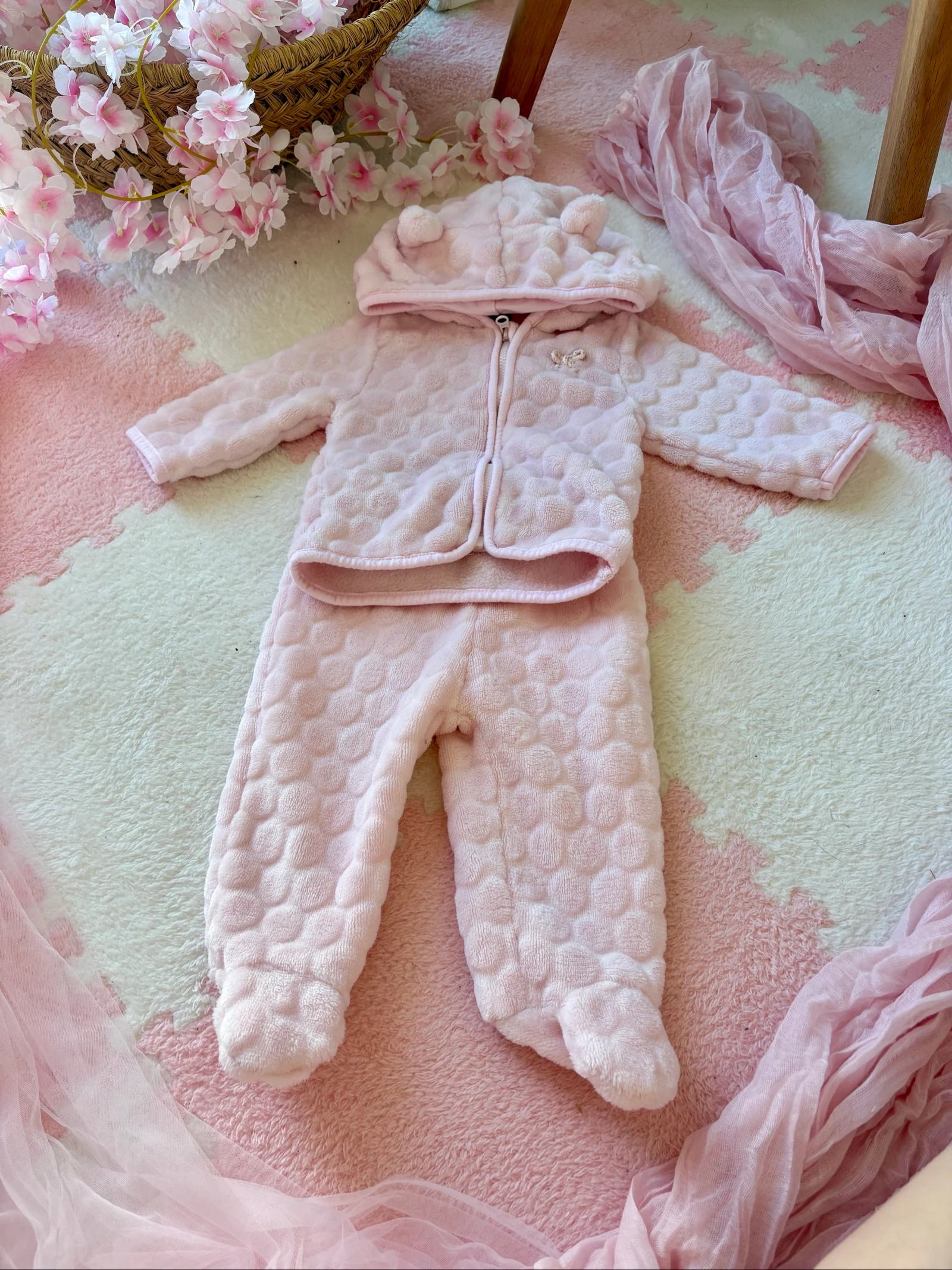 Pyjama bébé fille rose tout doux – 3 mois